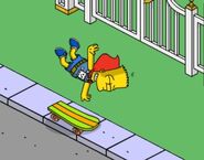 Daredevil Bart performing dangerous tricks.