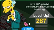 One of Mr. Burns' random level up messages.