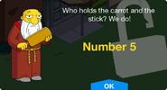 Number 5's unlock screen.