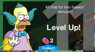 Krusty's first level up message.