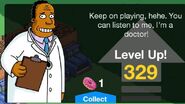 One of Dr. Hibbert's random level up messages.