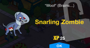 Snarling Zombie's unlock screen.