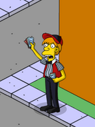 Squeaky Voice Attendant Promoting Itchy & Scratchy Money.