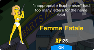 Femme Fatale's unlock screen.