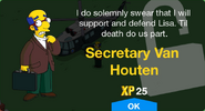 Secretary Van Houten's unlock screen.