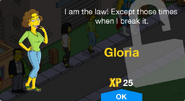 Gloria's unlock screen.