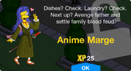 Anime Marge's unlock screen.