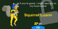 Squirrel Luann's unlock screen.