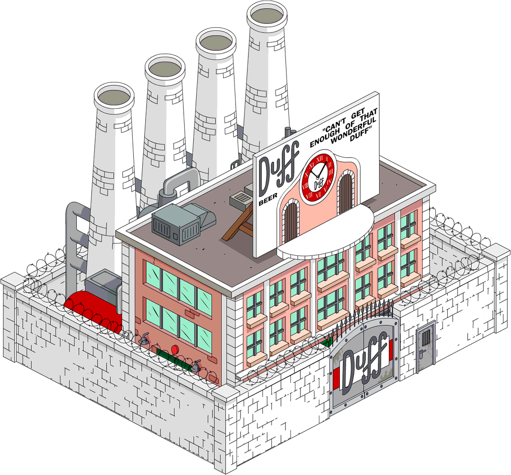 Игра пивоварня. Пивоварня Дафф симпсоны. Пивоварня здание. Здание пивзавода.