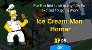 Ice Cream Man Homer's unlock screen.