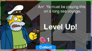 The Sea Captain's level up Message