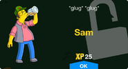 Sam's unlock screen.