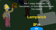 Lampwick's unlock screen.