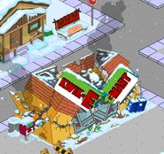 The Kwik-E-Mart after being demolished by Chief Wiggum.