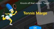 Tennis Marge's unlock screen.