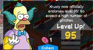 One of Krusty's random level up messages.