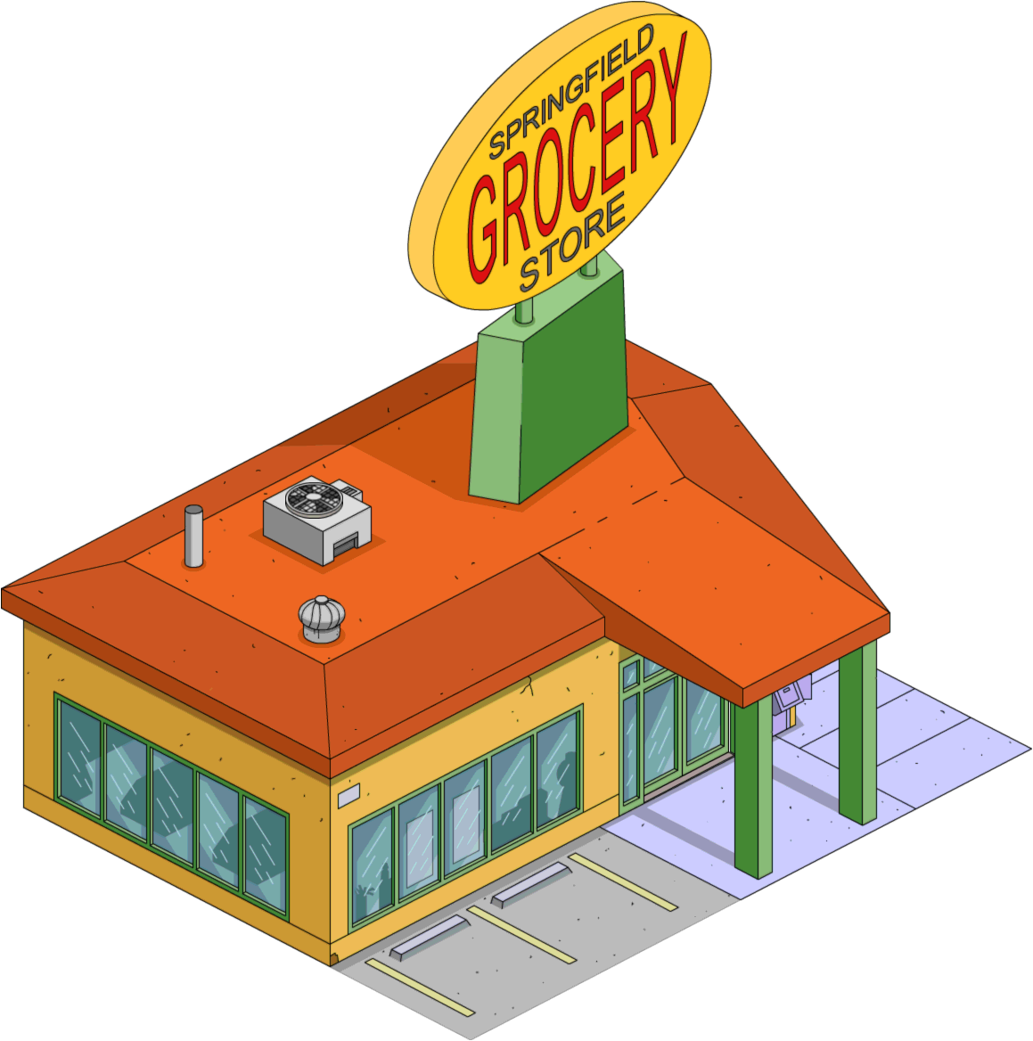 cartoon grocery store building