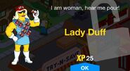 Lady Duff's unlock screen.
