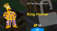 King Homer's unlock screen.