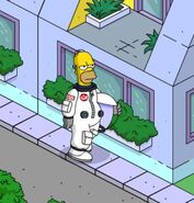 Deep Space Homer walking like a hero.