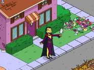 Countess Dracula Introducing Herself in front of a Purple House.