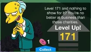 One of Mr. Burns' random level up messages.