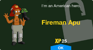 Fireman Apu's unlock screen.
