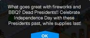 In-game notification.