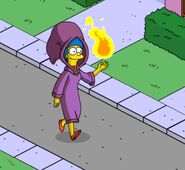 Wizard Marge throwing fireballs