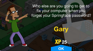 Gary's unlock screen.
