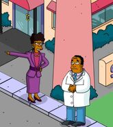 Dr. Hibbert arguing with his wife.