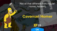 Caveman Homer's unlock screen.