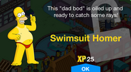 Swimsuit Homer's unlock screen.
