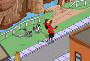 Old Scratch feeling rasslin' raccoons.