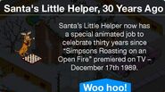 Santa's Little Helper, 30 Years Ago message.