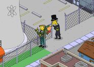 Ebenezer Burns and Smithers money fighting.