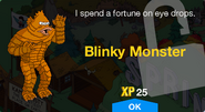 Blinky Monster's unlock screen.