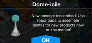 Dome-icile crafting unlocked message