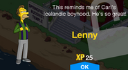 Lenny's unlock screen.