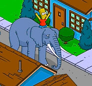 Bart Riding Stampy and Cheering.