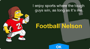 Football Nelson's unlock screen
