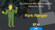 Park Ranger's unlock screen.