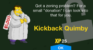 Kickback Quimby's unlock screen.