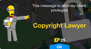 Copyright Lawyer's unlock screen.