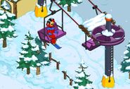 Stupid Sexy Flanders catching the ski lift.