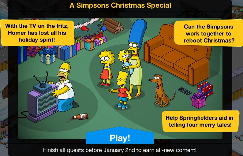 A Simpsons Christmas Special 2018 Event The Simpsons Tapped Out Wiki Fandom