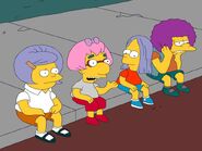 Bart, Milhouse, Martin and Nelson Celebrating the Wod Fir In the Show.