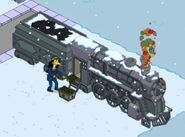 Conductor Otto stoking the Artic Hypertrain's Engine.