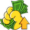 The icon that appears when the player has enough Cash to upgrade to the next level.