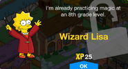 Wizard Lisa's unlock screen.